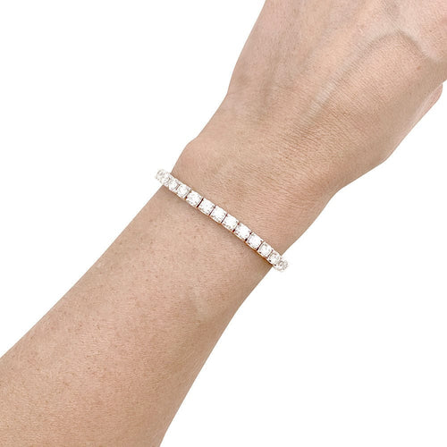 Bracelet Ligne tennis or blanc diamants 58 Facettes 33957