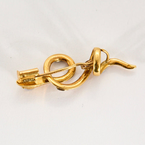 Broche Broche serpent or jaune et gris, rubis et diamants 58 Facettes NAR01482