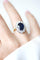 Bague 50.5 Bague Marguerite Saphir 4,60 Cts Entourage Diamants 58 Facettes