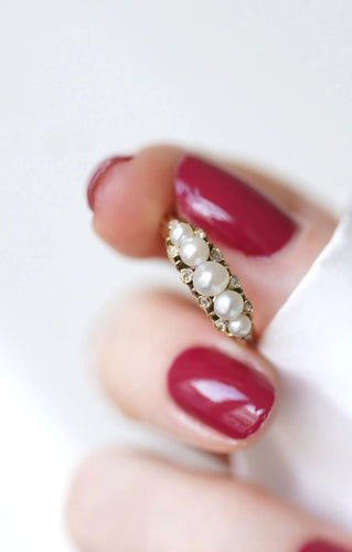 Bague 53 Bague jarretière perles et diamants 58 Facettes