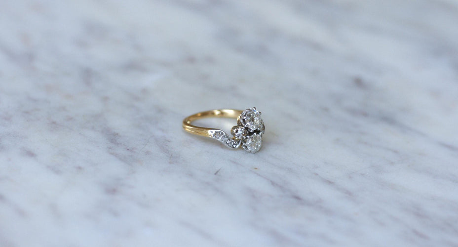 Bague 50 Bague Duchesse Belle Epoque Diamants or jaune et platine 58 Facettes