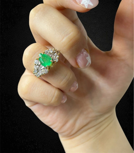 Анелло оро гиалло цон смералдо а гоцциа е диаманти – Италиа, анни '60