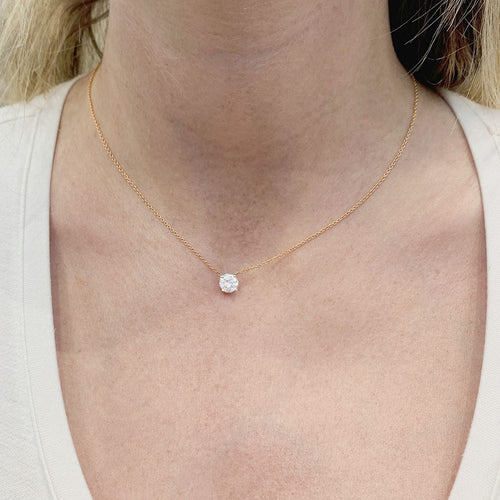 Collier Collier solitaire deux ors, diamants. 58 Facettes 33621