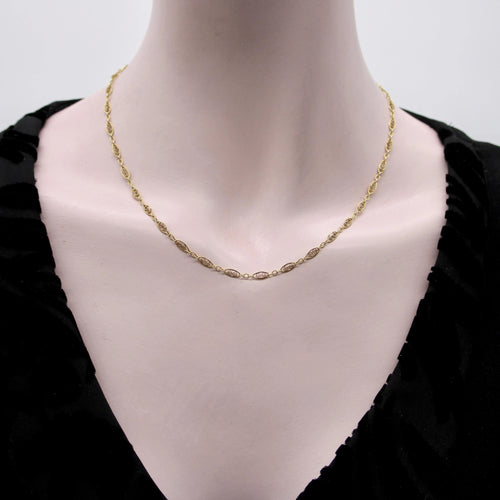 Collier Chaîne vintage en filigrane d'or 14 carats 58 Facettes A20013