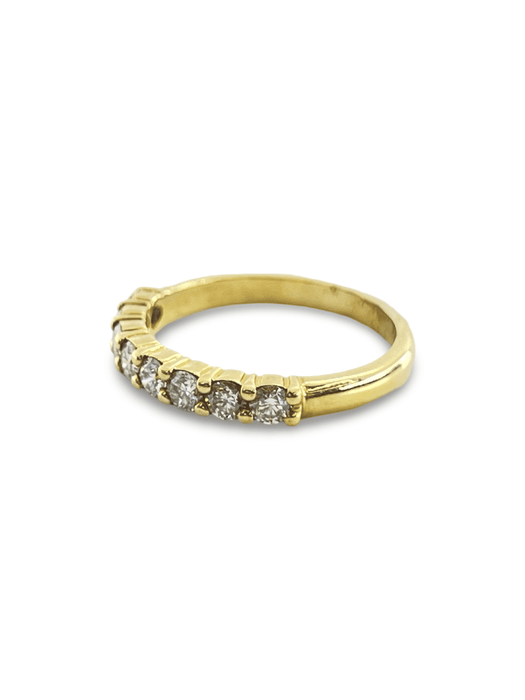 Bague Demi alliance or jaune et diamants 58 Facettes 00004901