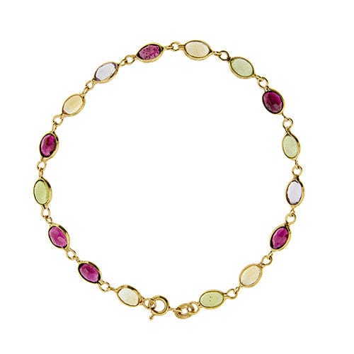 Bracelet Bracelet en or jaune orné de pierres colorées 58 Facettes 35889