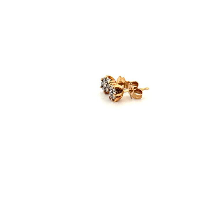 Yellow gold diamond earrings