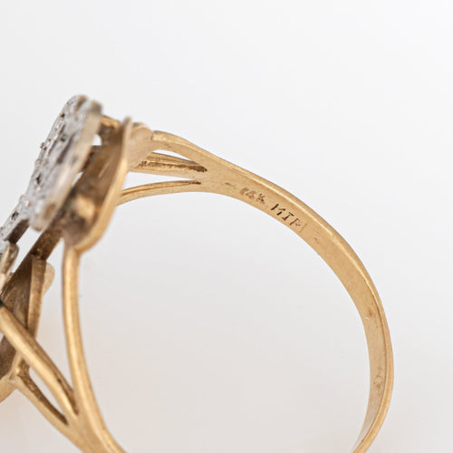 Bague Bague initiale en diamant vintage en or jaune 58 Facettes G13996