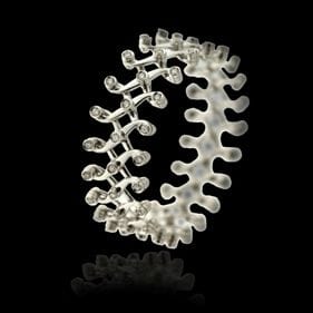 Bracelet 61 Bague-Bracelet en or blanc, Diamants Naturels 58 Facettes AG-2X20812