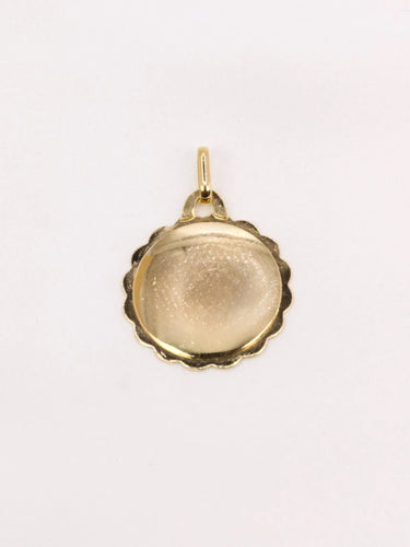 Pendentif Médaille amour Augis ronde Plus qu'hier moins que demain or jaune rubis 58 Facettes J485