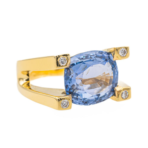 Bague 54 Bague Cocktail Or jaune Saphir 58 Facettes 3464022CN