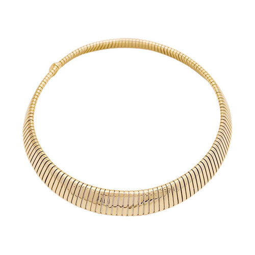 Collier Collier Bulgari vintage, "Tubogas", or jaune, acier. 58 Facettes 34085