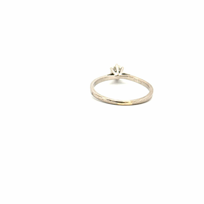 Bague 53 Solitaire Or Blanc 18k & Diamant 58 Facettes 13-GS32089