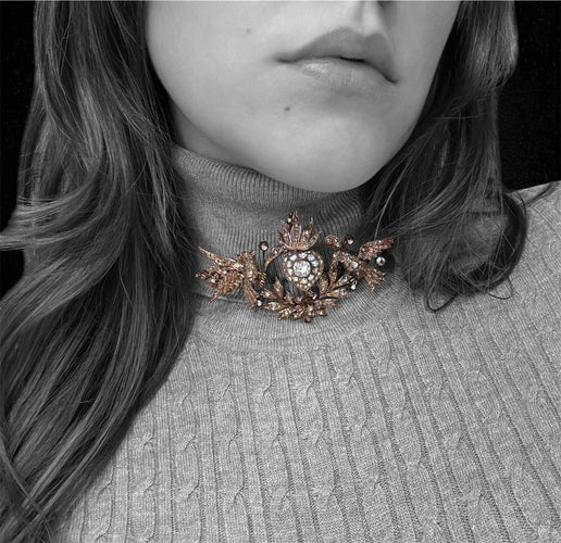 Broche Splendida Spilla Imperiale Austroungarica 58 Facettes