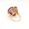 Bague 53.5 Bague cocktail rétro française en or jaune 30 carats avec améthyste 58 Facettes G13969