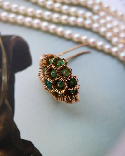 Bracelet Bracelet 5 Rangs Perles de culture et Perles d'Emeraude avec Fermoir broche 58 Facettes A11365