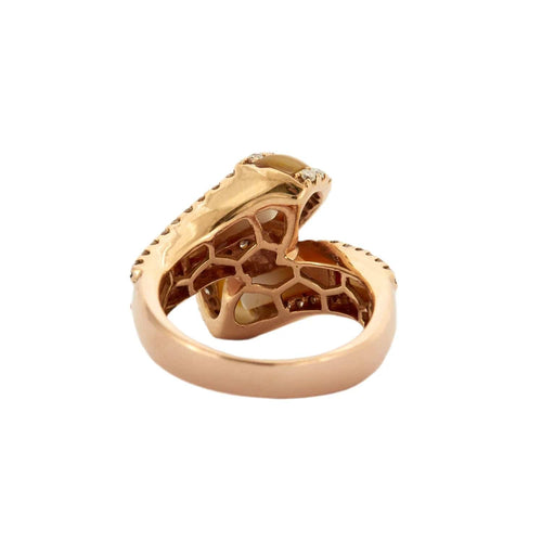 Bague 54 BAGUE "GALON" OR & NACRE 58 Facettes BO/230066