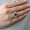 Bague Bague octogonale en saphir bleu de 3,23 carats GRS 58 Facettes R817