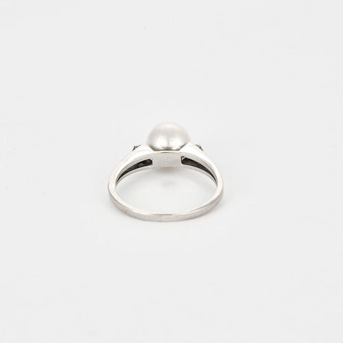 Bague 50 Bague perle or 18 carats diamants taille 50 58 Facettes