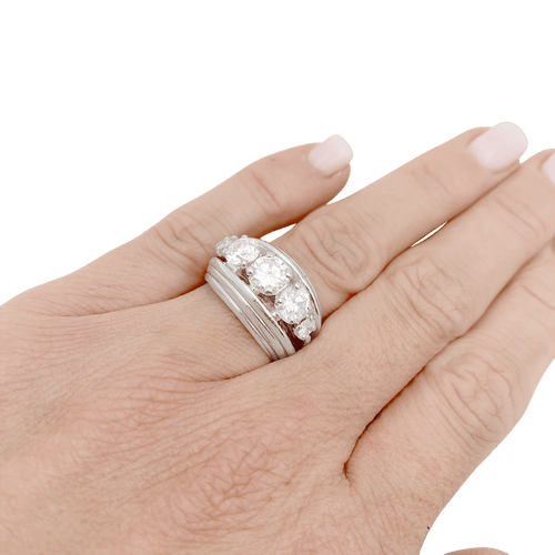 Bague 53 Bague platine, diamants. 58 Facettes 34295