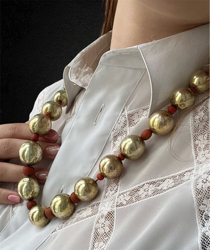 Collier Collier sphères Or Corail 58 Facettes