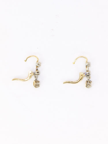 Boucles d'oreilles Dormeuses diamants taille rose or jaune 58 Facettes 1140.5