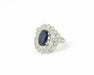 Bague Bague avec diamants et saphir central 58 Facettes