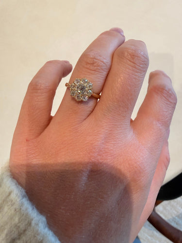 Bague 52 Antique yellow gold and diamond ring 58 Facettes