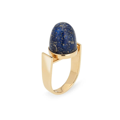 Bague 53 Bague 2 en 1 Vintage Or Jaune Lapis Lazuli Oeil de Tigre 58 Facettes G13454