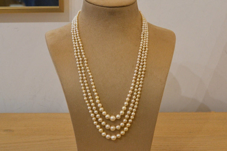 Collier perles de culture et fermoir en diamants 58 Facettes
