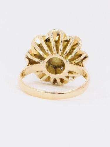 Bague 52 Bague fleur vintage perle or jaune 58 Facettes 1136.3