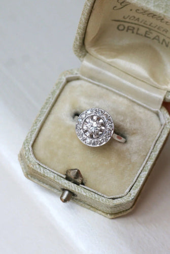Bague Bague Cible Art Deco Diamants sur Or et Platine 58 Facettes