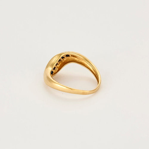 Bague 53 Bague jonc or jaune, saphir et diamants 58 Facettes SBR1669