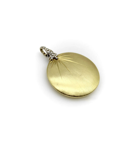 Pendentif Pendentif disque diamant en or jaune et blanc 58 Facettes A2000I