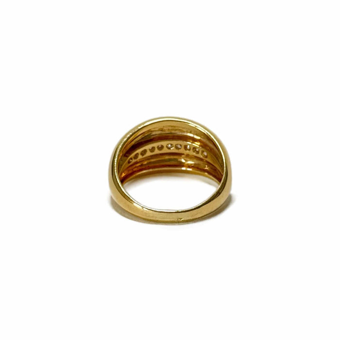 Bague 58 Bague jonc en or jaune et ligne de diamants 58 Facettes REF24026-190