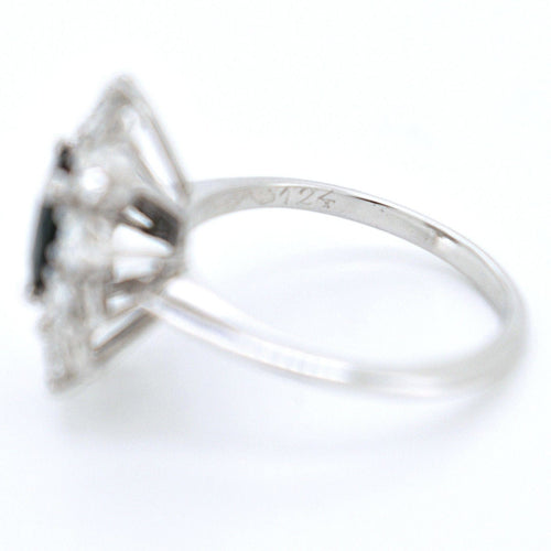 Bague Bague Marguerite Vintage en Or 18 Carats, Saphir Naturel et Diamants 58 Facettes 382