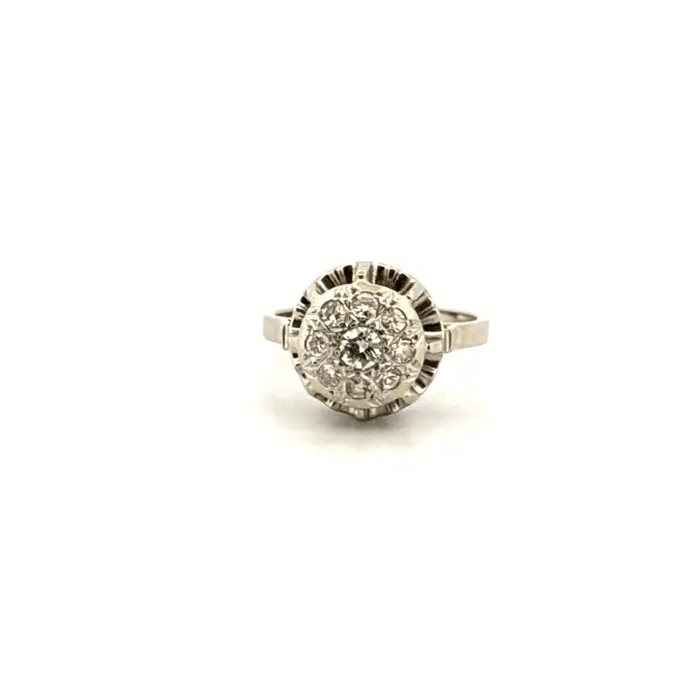 Pavée ring in white gold and diamonds