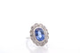 Bague 56 Bague vintage saphir de 4,09cts et diamants 58 Facettes 25641-27222