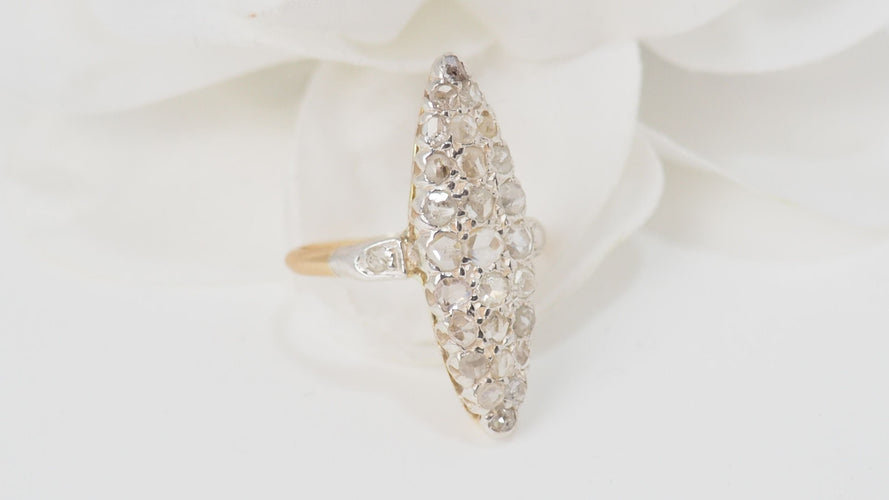 Bague 51 Bague Marquise 2 Ors Diamants 58 Facettes 32597