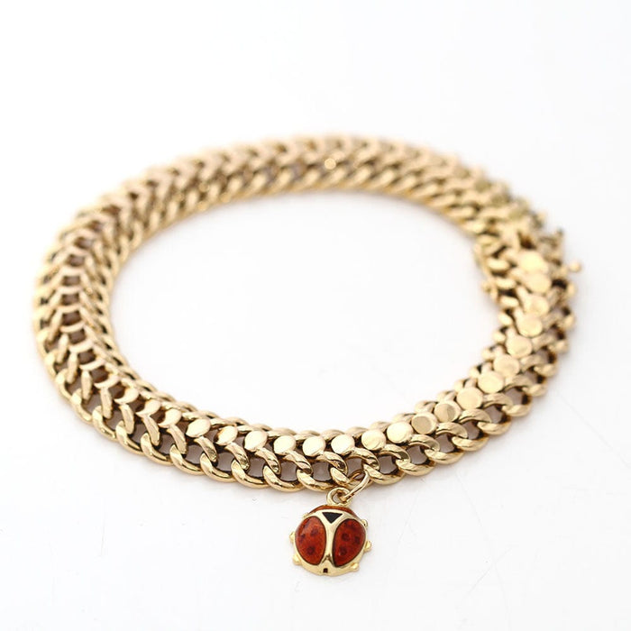 Bracelet Bracelet en or jaune avec pendentif coccinelle 58 Facettes E361141