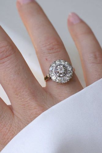 Bague Bague Ronde Cible Art Déco Diamants 58 Facettes