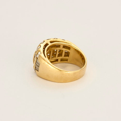 Bague 53 Bague bandeau or jaune et diamants 58 Facettes CRE0041X4