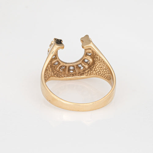 Bague 60 Bague fer à cheval vintage en diamant, bijou porte-bonheur 58 Facettes G14058