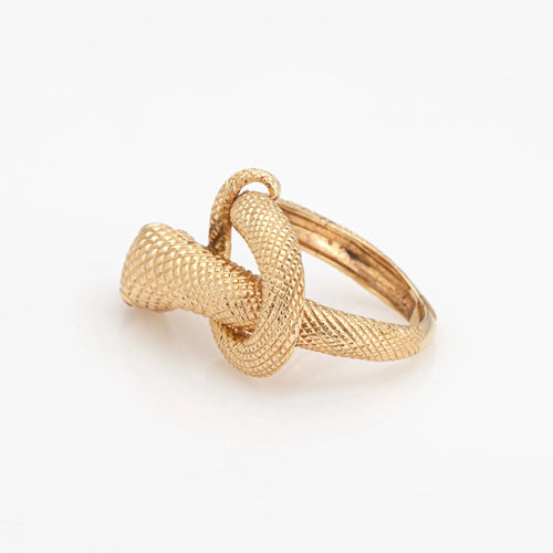 Bague 54 Bague Serpent Vintage Or Jaune Grand Serpent Enroulé 58 Facettes G13428