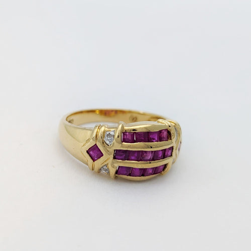 Bague 52 Bague en Or Jaune, Rubis et Diamants 58 Facettes 32229