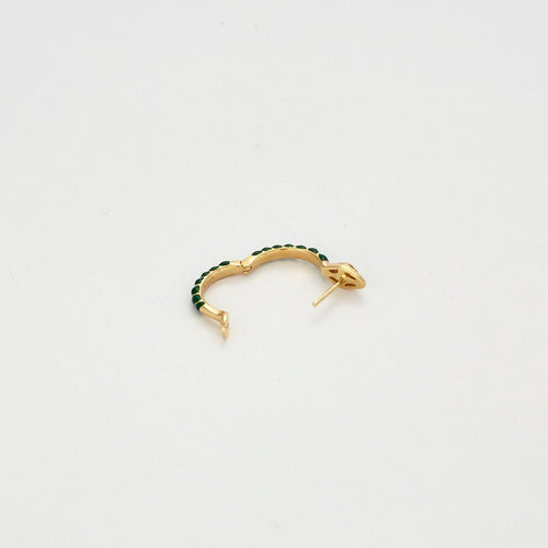 Boucles d'oreilles Boucles d'oreilles serpent fantaisie en émail vert avec diamants et tsavorites 58 Facettes 3267