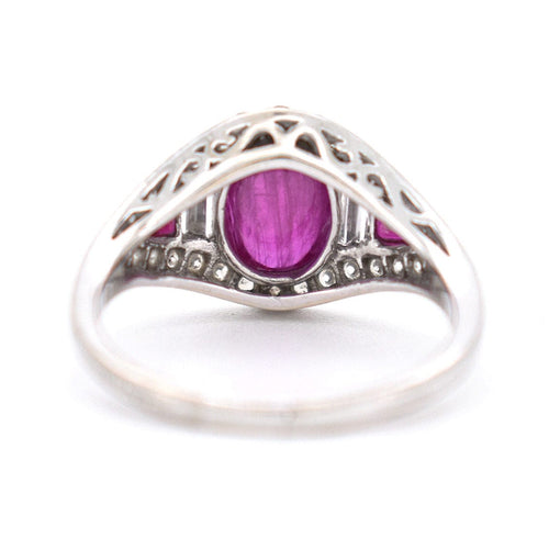 Bague 53 Bague Vintage Rubis et Diamants, Style Art Déco 58 Facettes 431