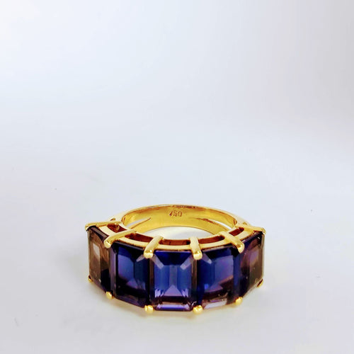 Bague 52 Bague en or jaune et iolite 58 Facettes 5583