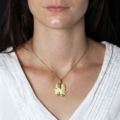 Pendentif Pendentif éléphant or et pierres précieuses 58 Facettes 23-336