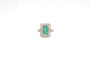 Bague 53 Bague rectangle Or jaune Platine Emeraude Diamants 58 Facettes 24221 / 24039